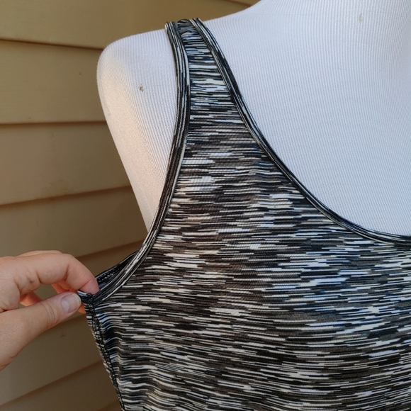 Beverly Hills Performance Tank Top Black Marled Gym Athletic Workout Racerback - Picture 4 of 12